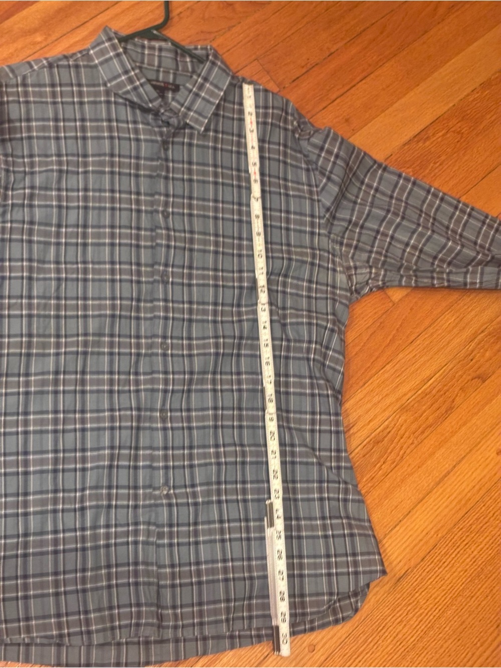 John Varvatos Men’s XL Gray/Blue Button Down Shirt 100% Cotton Long Sleeve - Picture 6 of 8